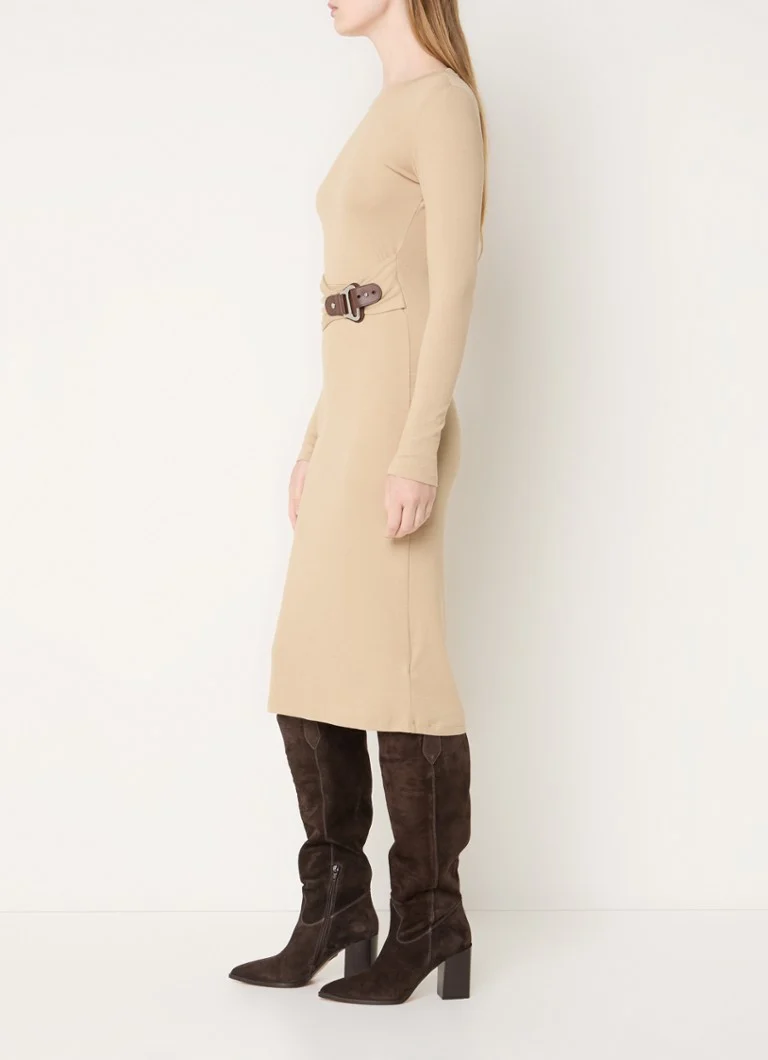 Vestido midi de cuello redondo de Ralph Lauren