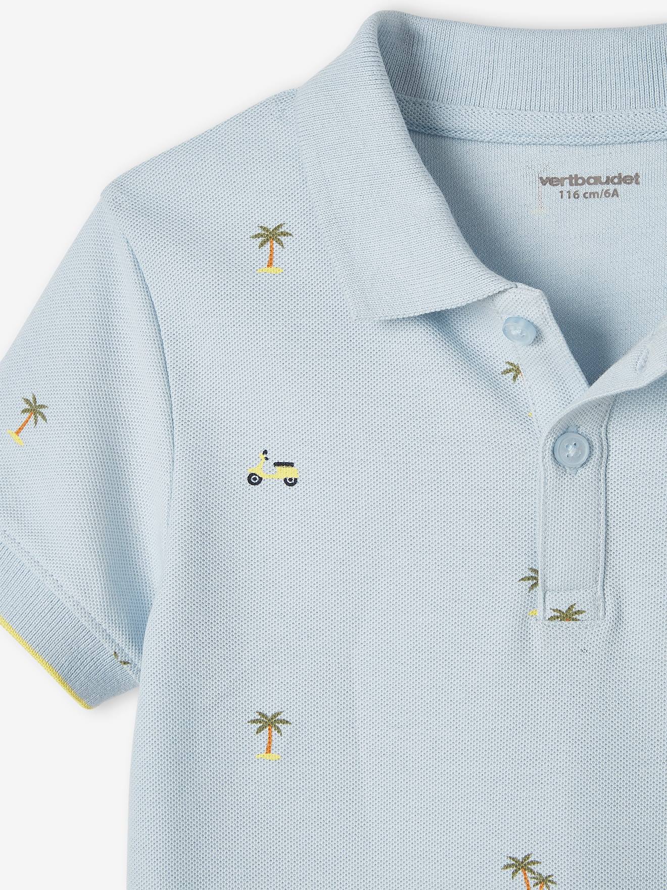 Vertbaudet Jungen Poloshirt, Pikee Oeko-Tex - wollweiß