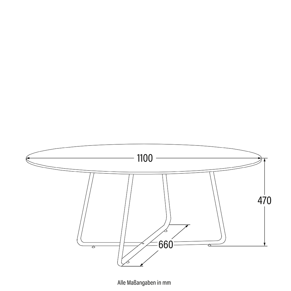 Home Deluxe HOME DELUXE Couchtisch Oval NOVARIS -  Fishbone Oak