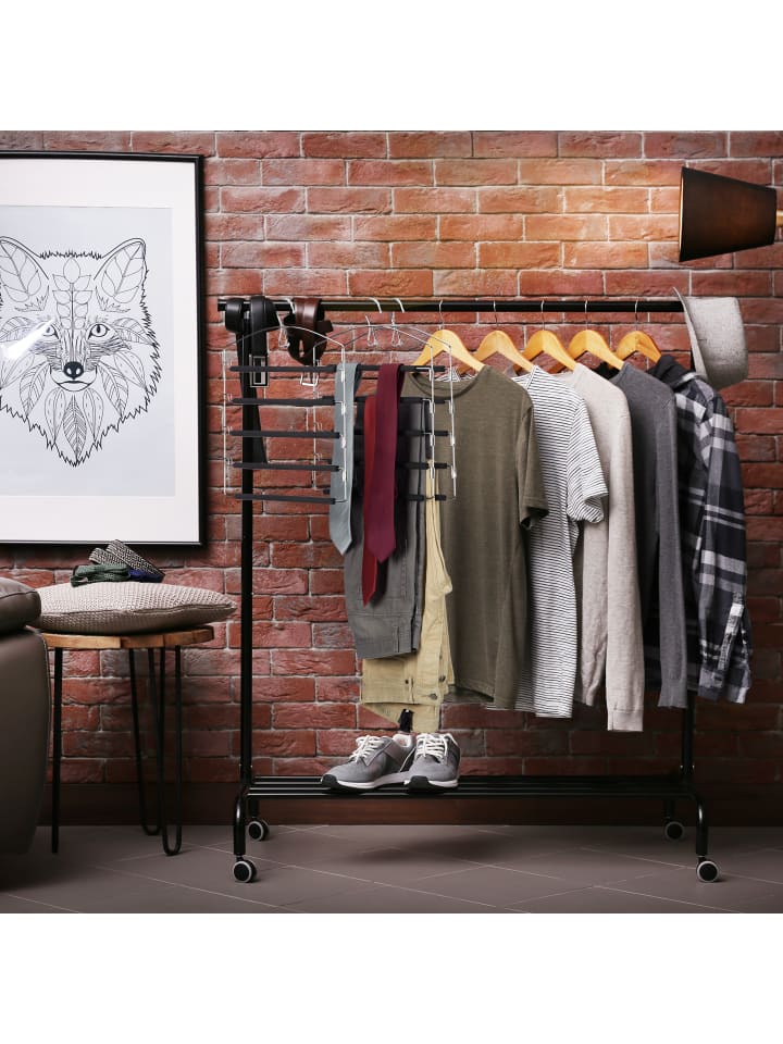 relaxdays 2x Hosenbügel in Silber/ Schwarz günstig kaufen onesize