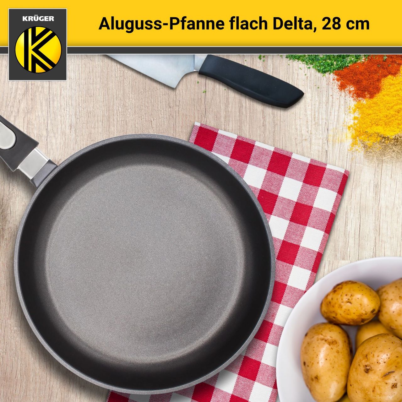 Karl Krüger Aluguss Pfanne DELTA 28 cm