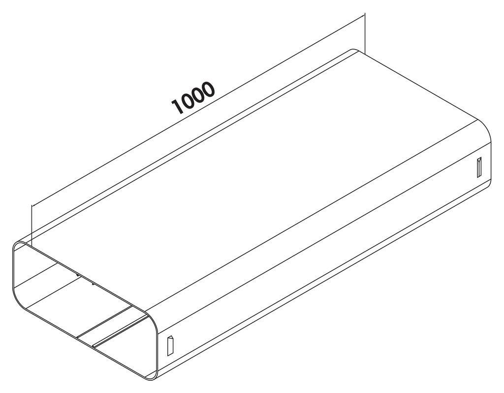 Naber Montagezubehör Dunstabzugshaube COMPAIR PRIME flow® P-VRO 150 Flachkanalrohr 1000 mm 4051001