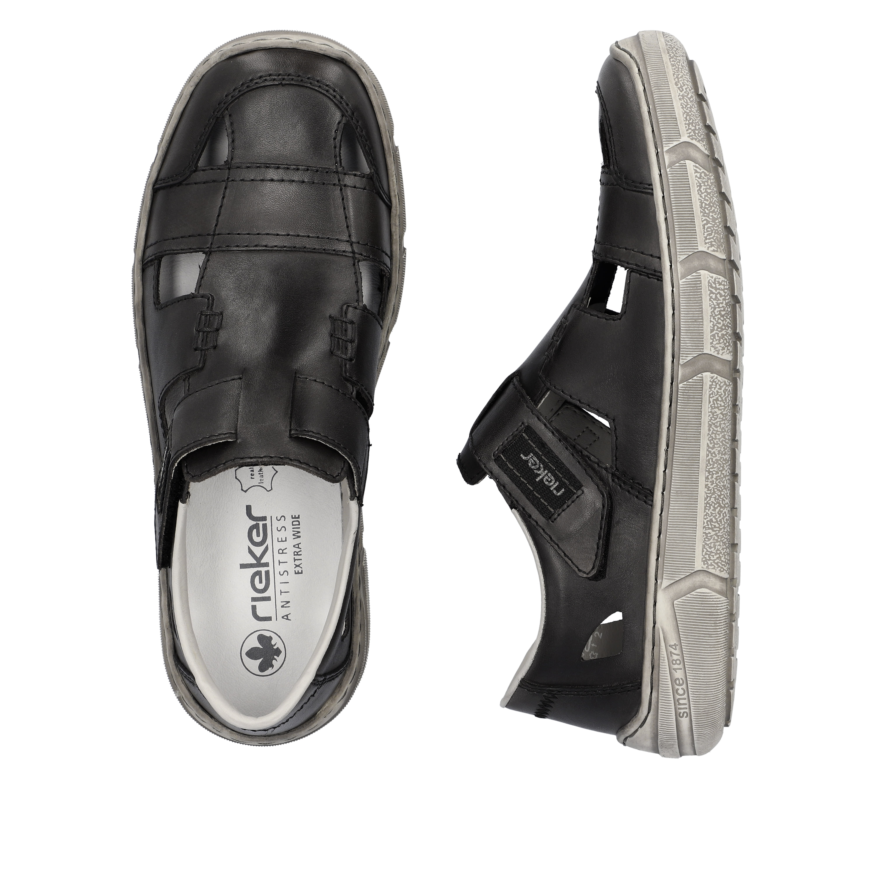 Rieker Herren Slipper asphaltgrau