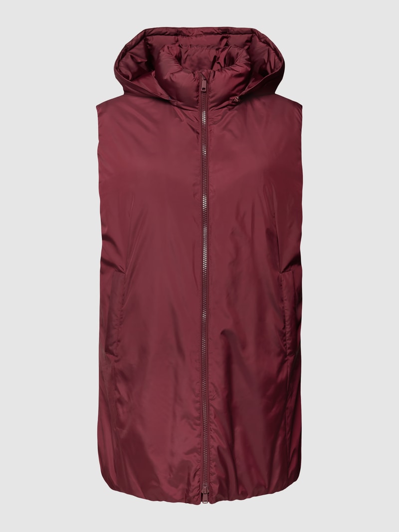 PLUS SIZE Weste mit seitlichen Eingrifftaschen in bordeaux rot