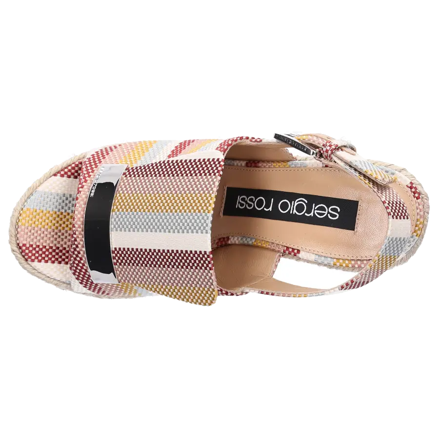 Sergio Rossi - Espadrilles SR1 ESPADRILLES Baumwolle Seide Logo bunt - beige