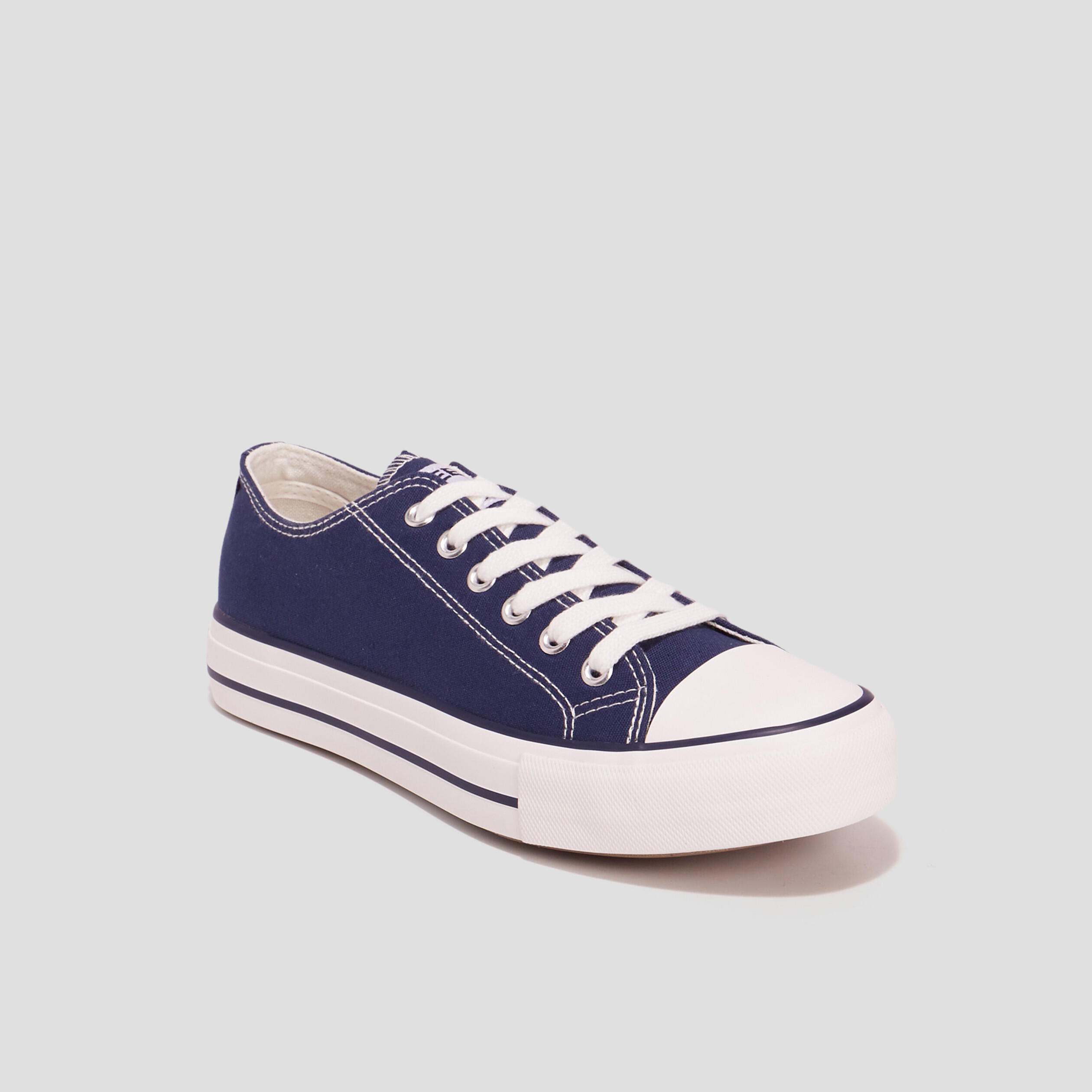 Tennis en toile à lacets Creeks bleu marine femme | La Halle