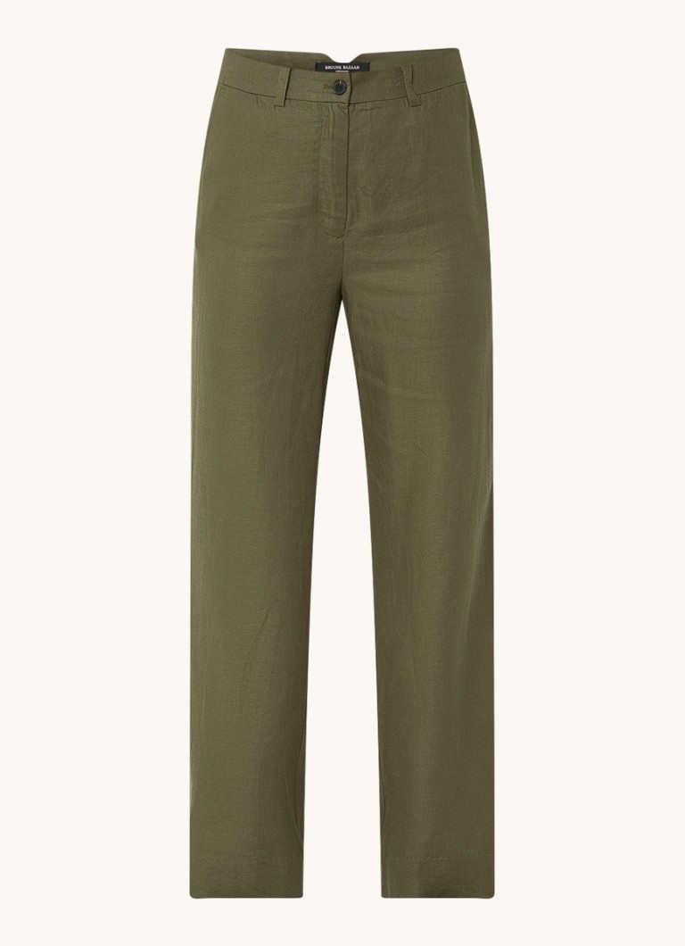 Pantaloni larghi a vita alta in misto lino modello Oxalis Madalena di Bruuns Bazaar.