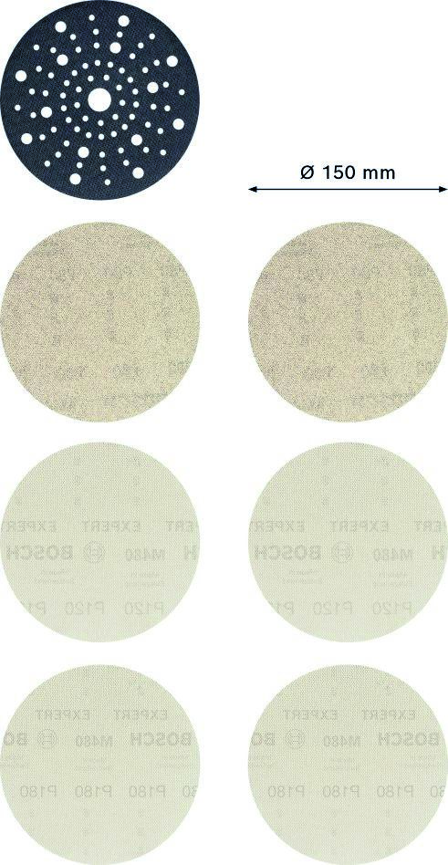 Bosch Blauw Accessoires 2608901203 Expert M480 startpakket voor excenterschuurmachines 150 mm 7-delig