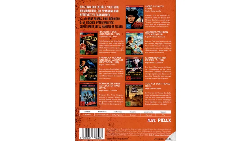 Krimi Filmklassiker-Box / Sieben deutsche Kriminalfilme mit absoluter Starbesetzung [7 DVDs]