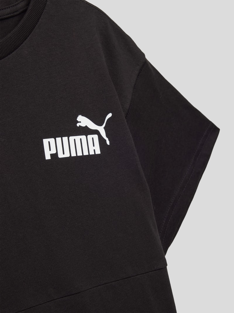 T-Shirt im Colour-Blocking-Design Modell 'POWER' in schwarz