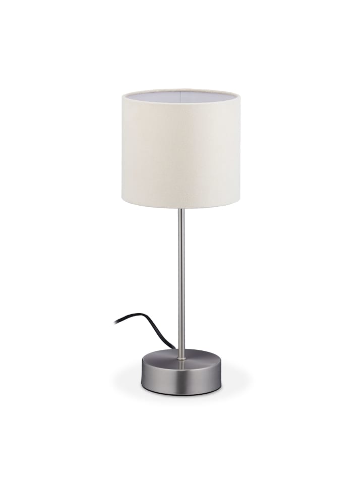 relaxdays Nachttischlampe in Silber/ Creme - (H)40 x Ø16 cm günstig kaufen onesize