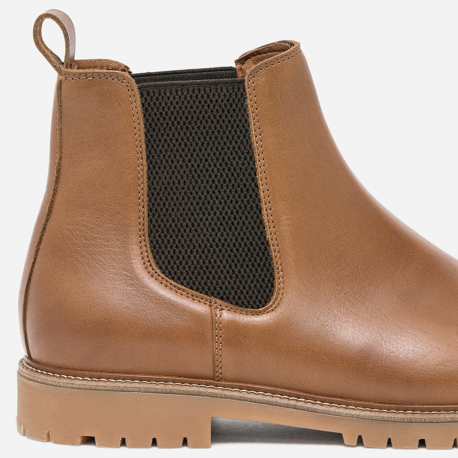 Chelsea boots marron crantée en cuir