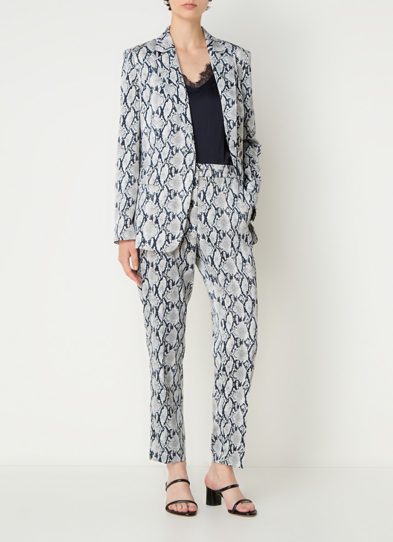 Pantaloni slim fit a vita alta di Gerry Weber con stampa pitonata e tasche laterali.