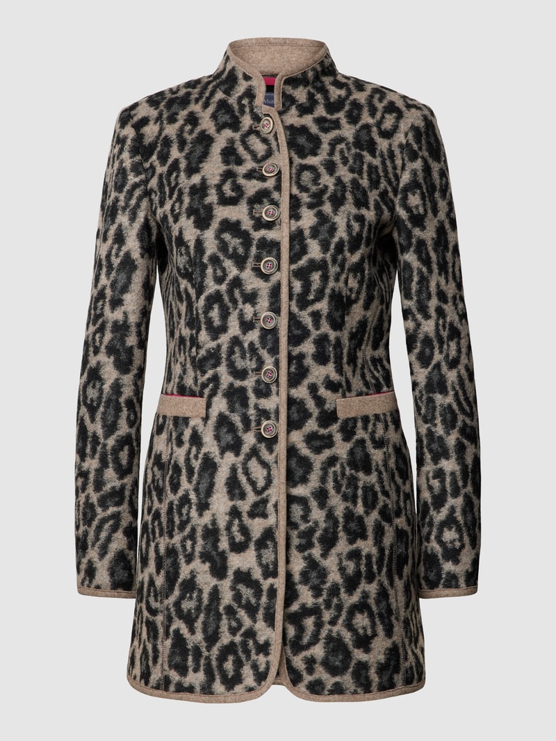 Blazer mit Allover-Muster in schwarz