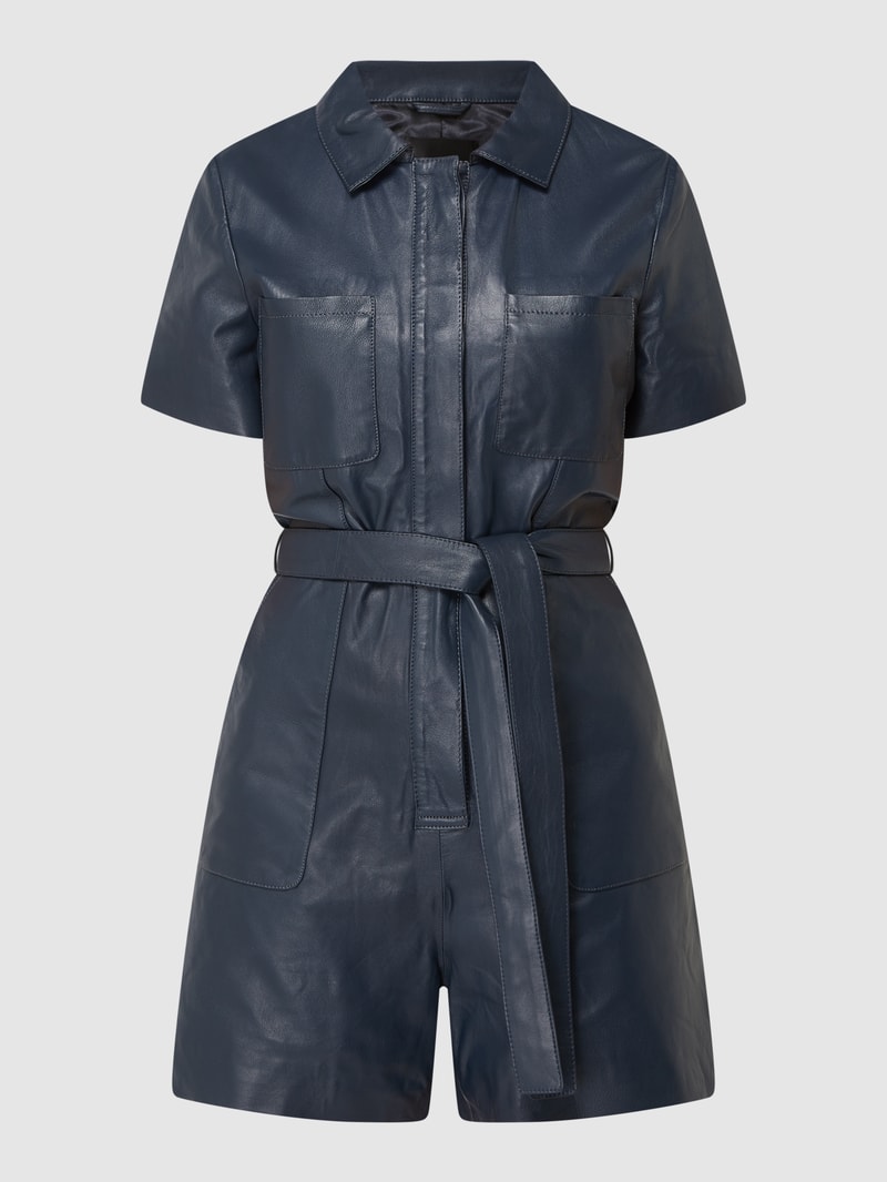 Playsuit aus Leder Modell 'Lara' in dunkelblau