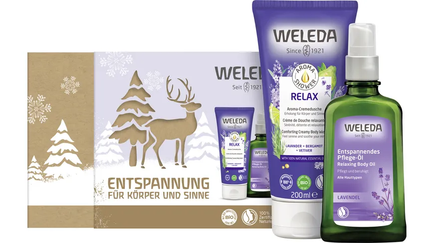 WELEDA Entspannung für Körper und Sinne Relax Lavendel Geschenkpackung