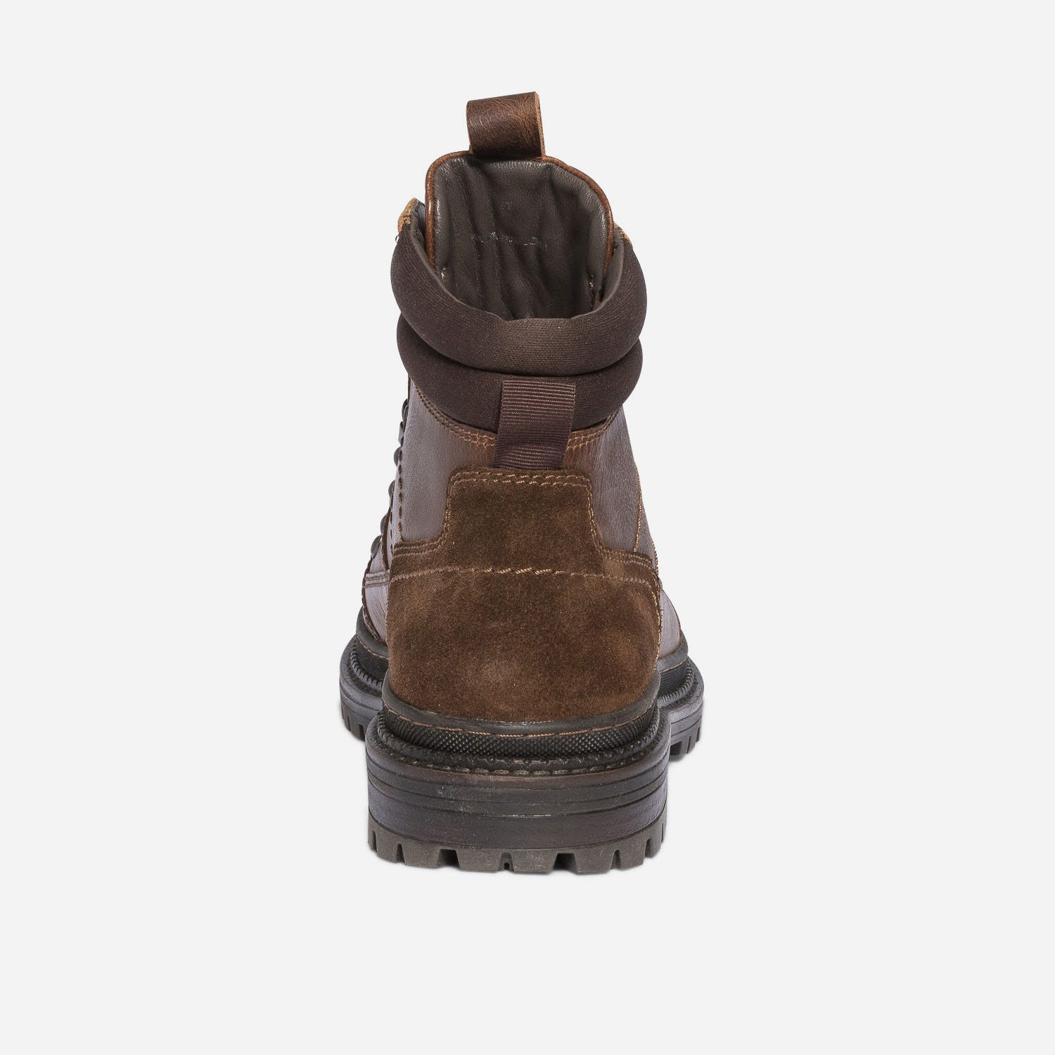 Boots à lacet marron en cuir esprit montagne