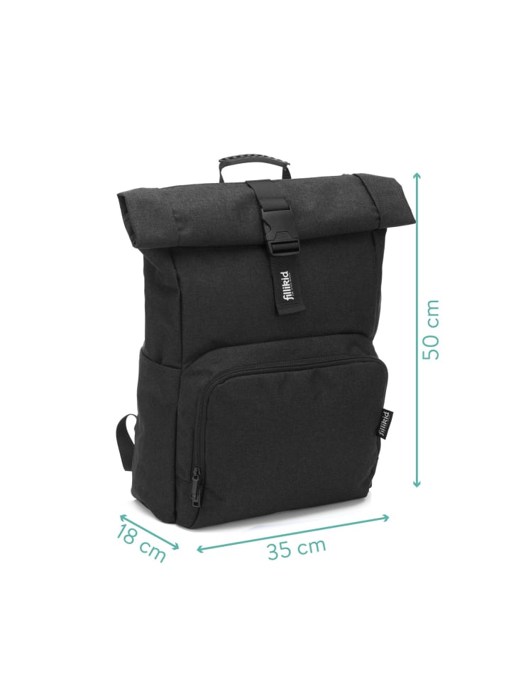fillikid Wickelrucksack Dublin Exclusiv in Schwarz günstig kaufen onesize