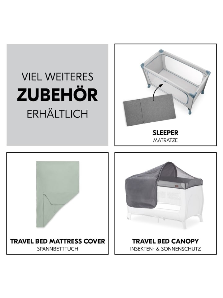Hauck Reisebett Dream N Play Plus (mit seitlichem Einstieg) in grau,blau günstig kaufen onesize