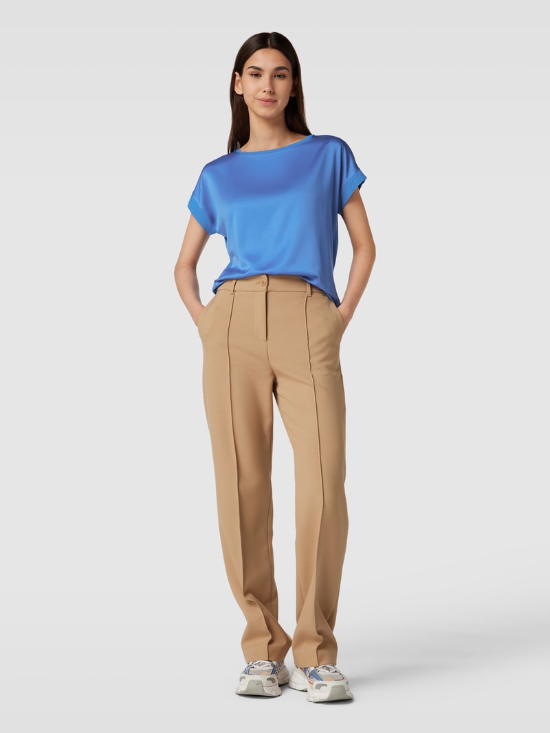 T-Shirt in Satin-Optik in blau