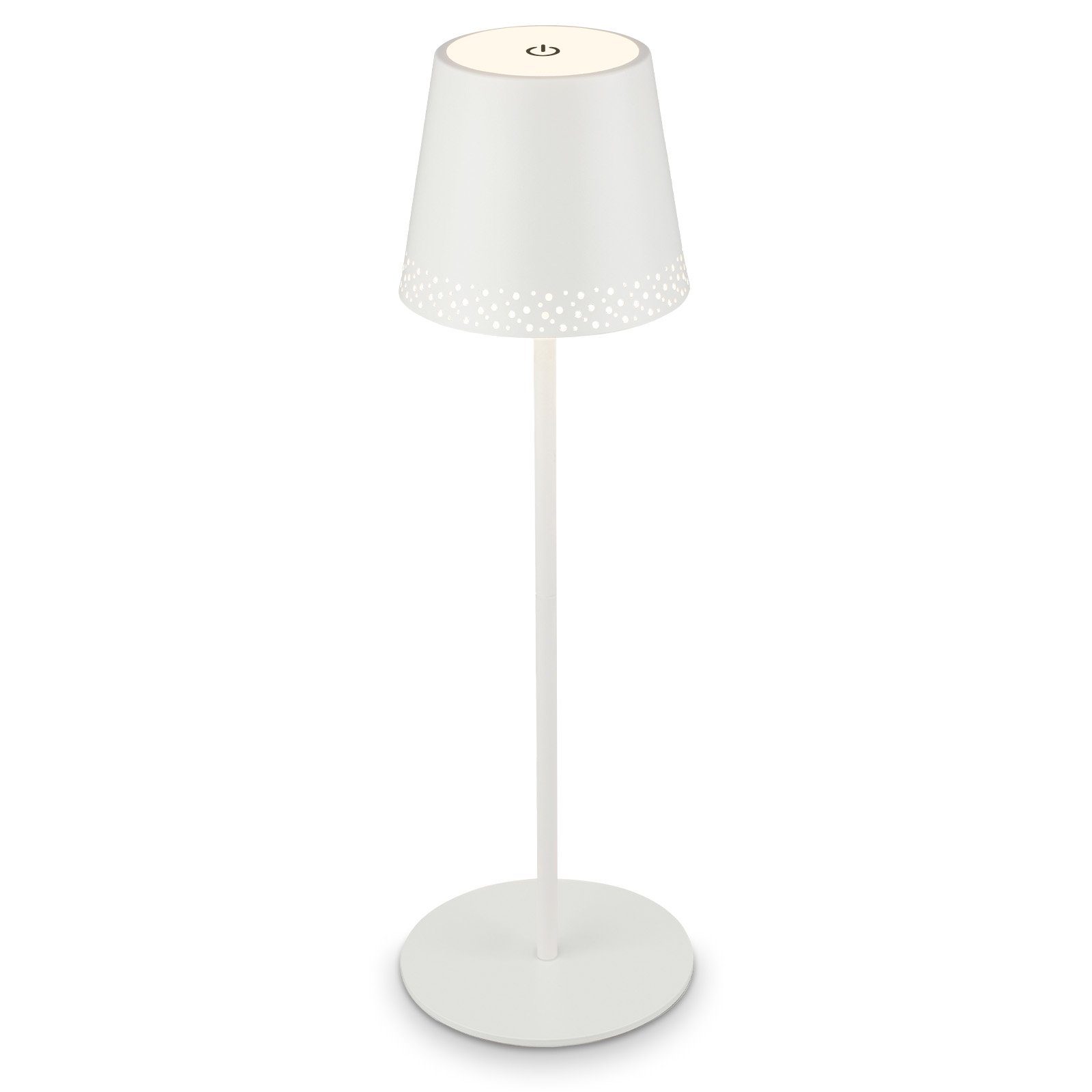 Briloner Leuchten Außen-Tischleuchte 7438016, LED fest verbaut, Warmweiß, mit Akku, höhenverstellbar, USB-C, warmweiß, IP44, silber, 38 cm