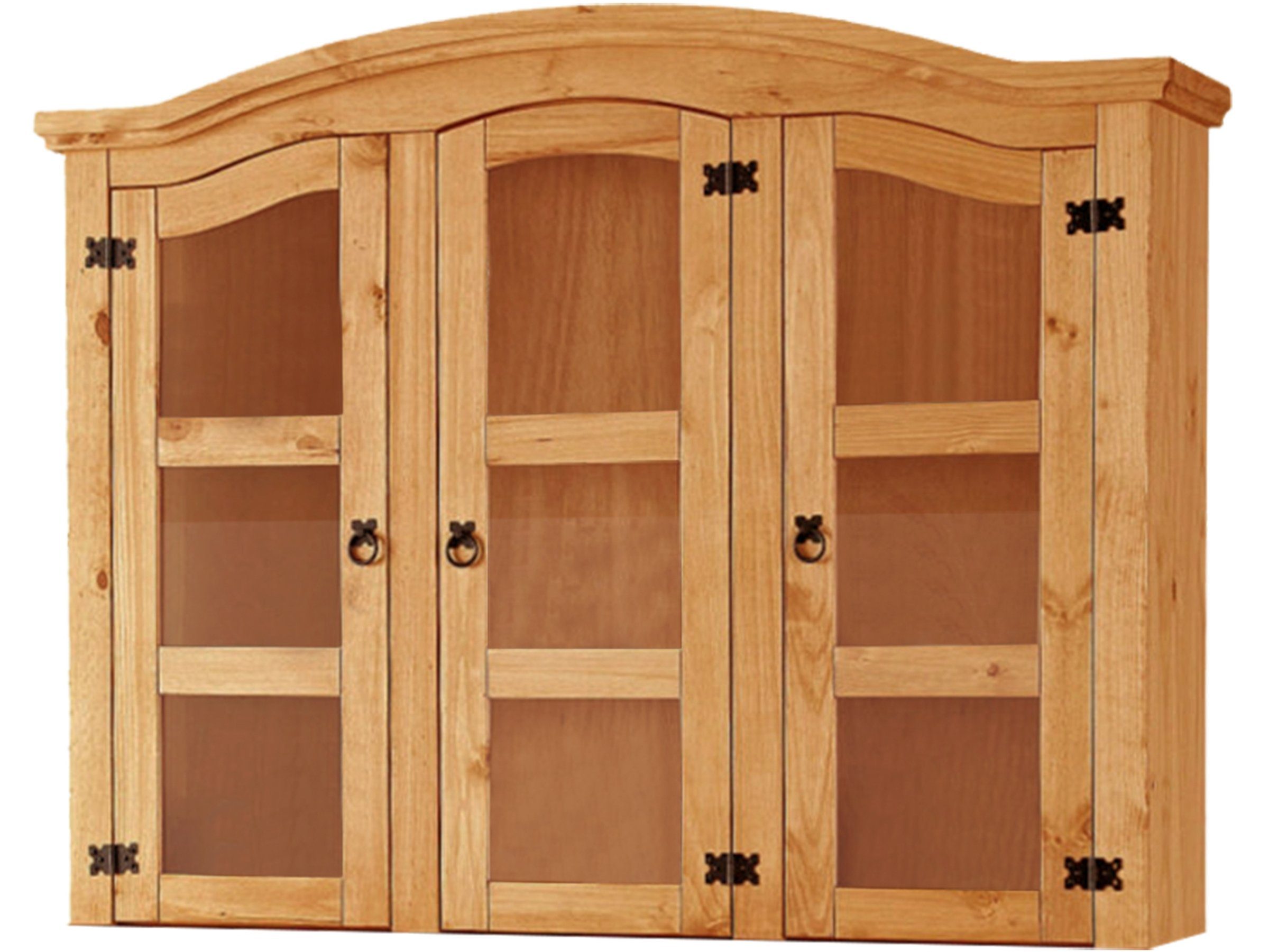 loft24 Buffetaufsatz Alfredo, mit 3 Glastüren, FSC® zertifizierte Kiefer im Landhaus Stil, Breite 153 cm