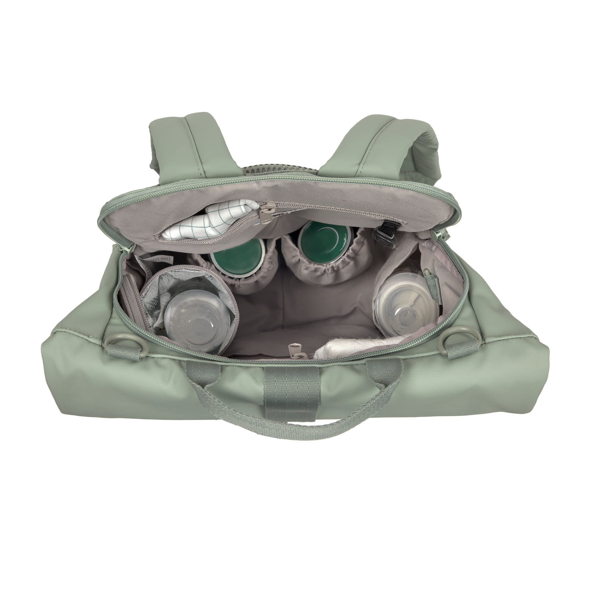 Wickelrucksack - Rolltop Up Backpack, Silbergrün
