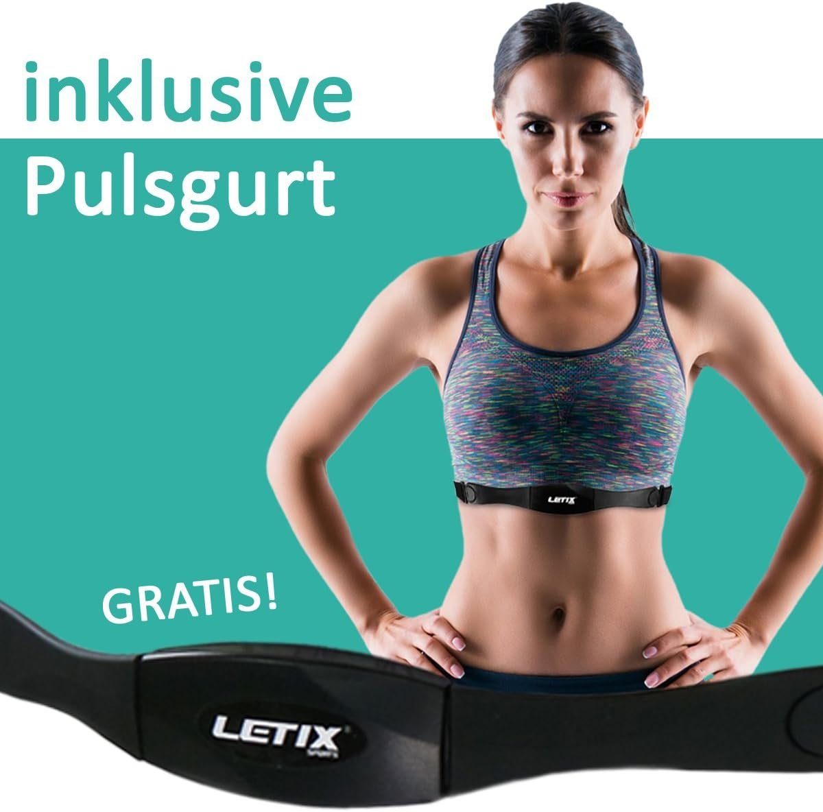 Letix Sports Laufband (Laufband für zuhause,(66dB), Geschwindigkeit bis 10 km/h, 500 Watt), Laufband für zuhause,(3-stufig)für effektiveres Training Fitnessgerät