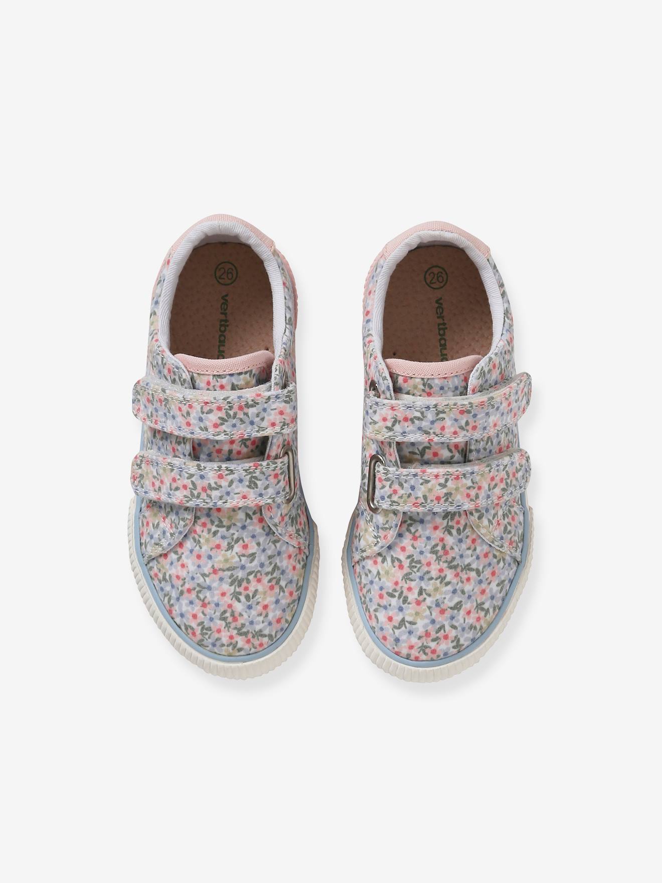 Vertbaudet Kinder Stoff-Sneakers mit Klett - rosa