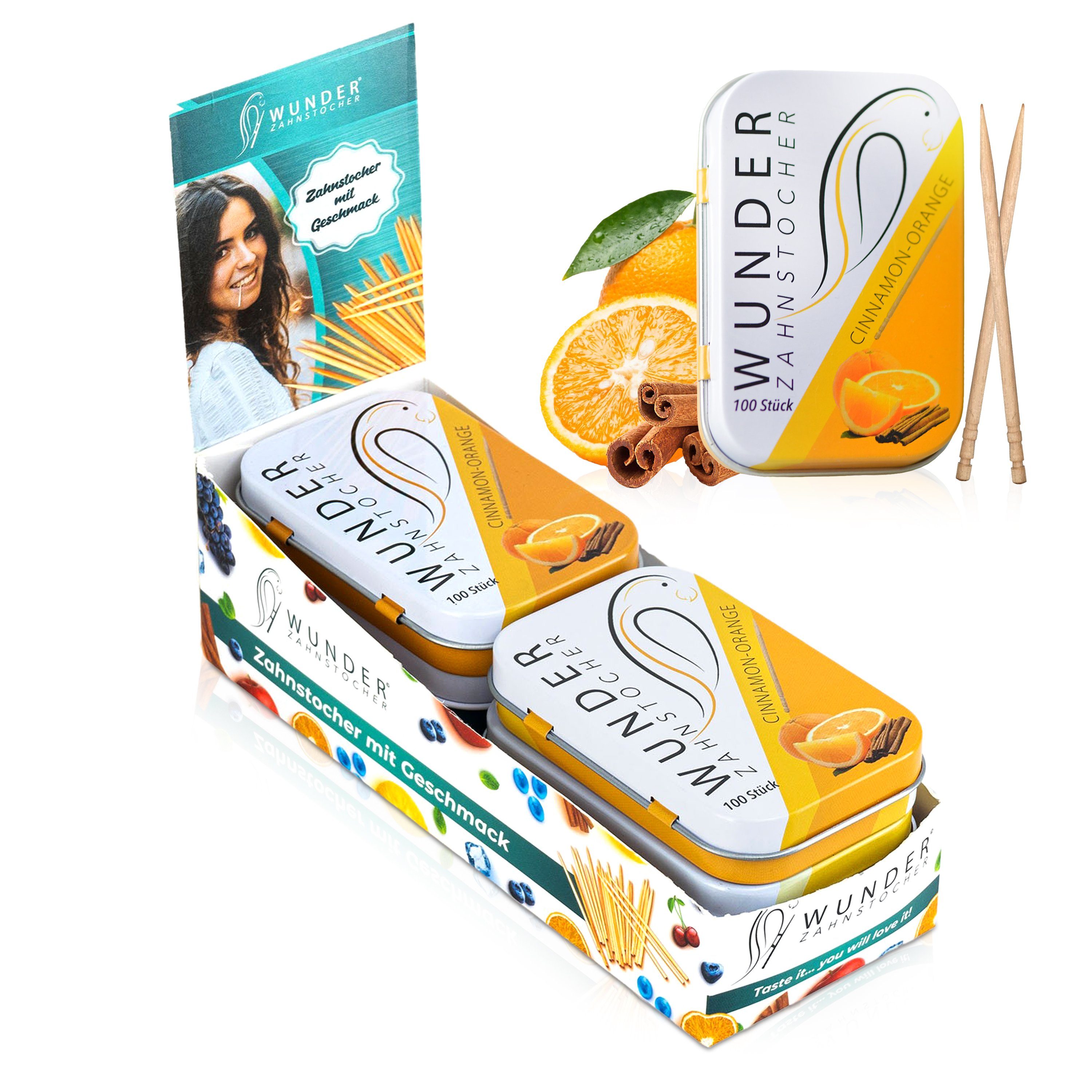 Wunder Zahnstocher Mundpflegecenter Wunder Zahnstocher Display 6er Pack Zimt Orange DS