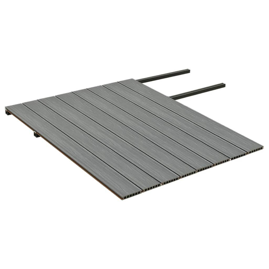 Teppichboden WPC Terrassendielen mit Zubehör Braun und Grau 16 m² 2,2 m, vidaXL