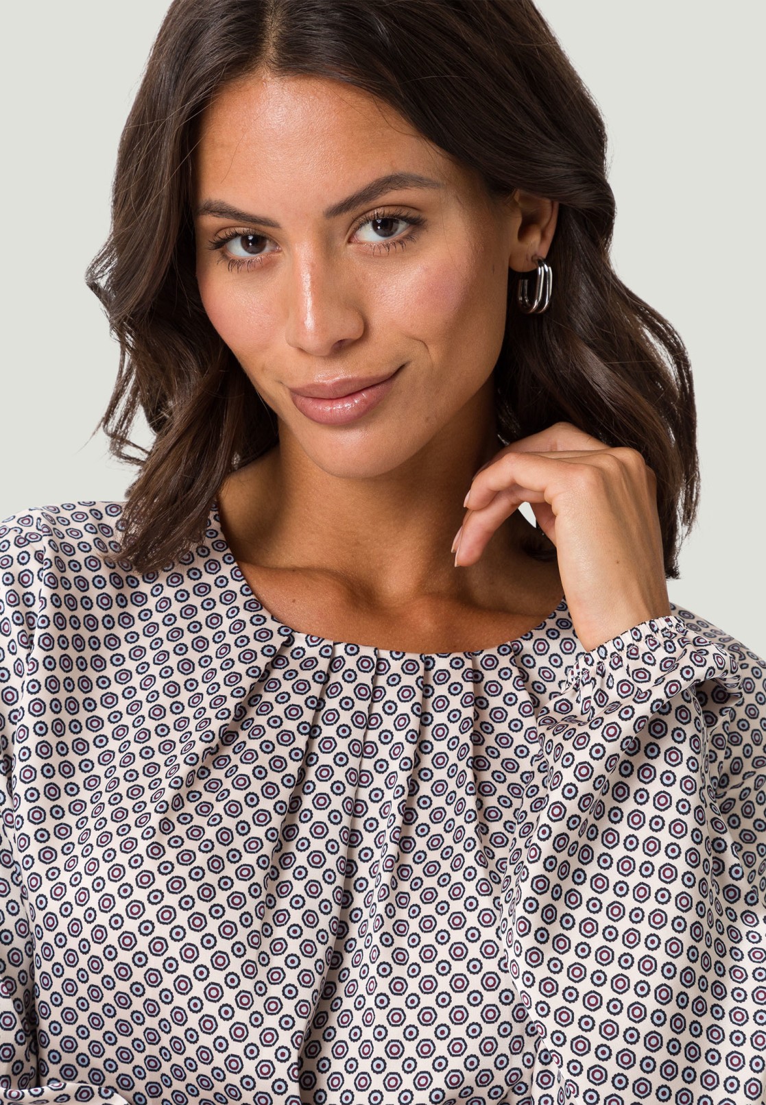 Satinbluse mit Print