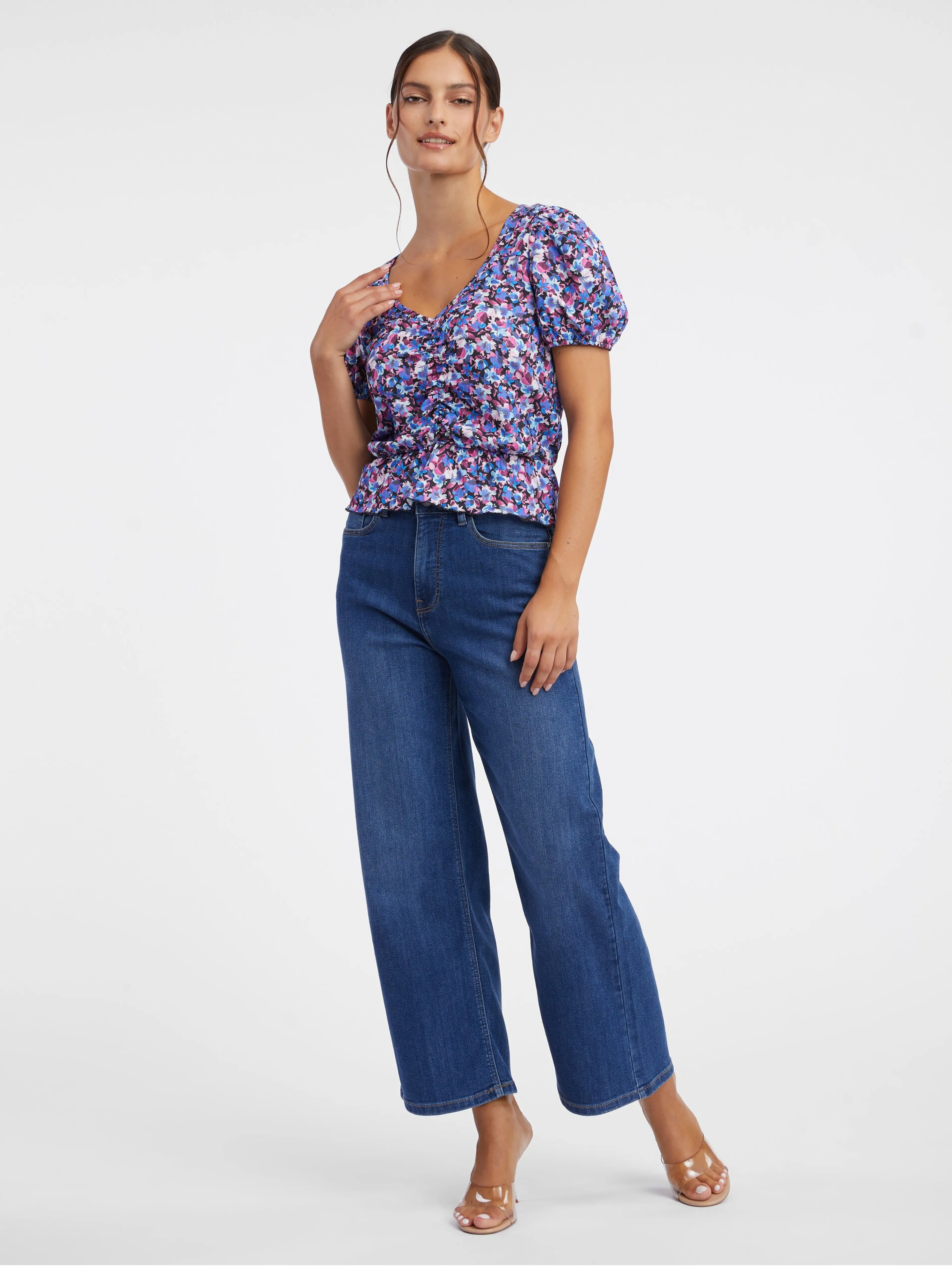 Lila geblümtes Damen-Top ORSAY