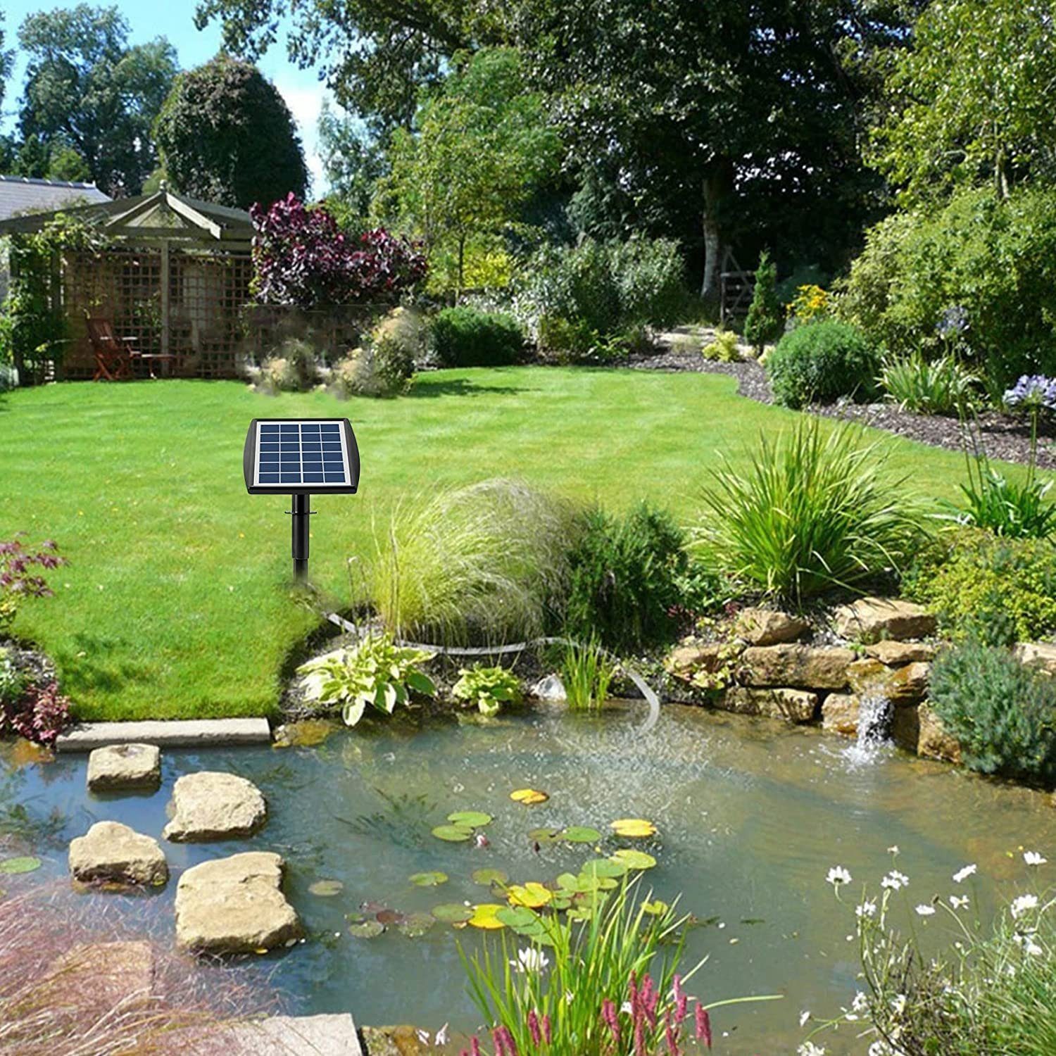 Dedom Solarpumpe Solar-Teichbelüfter, Solar-Sauerstoffpumpen, Springbrunnen-Luftpumpe, Sauerstoffpumpe für kleine Gartenteiche und Fischbecken
