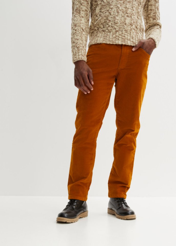 Regular Fit Cord-Thermohose, Straight