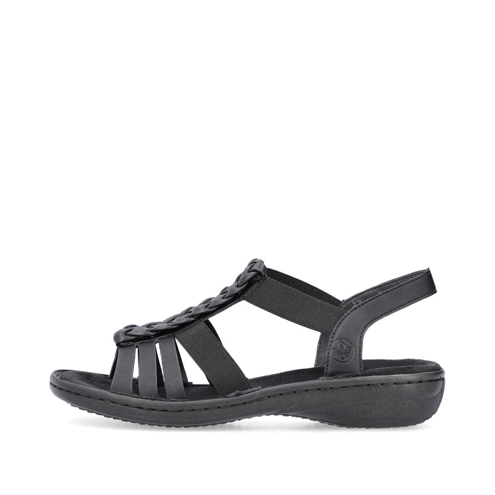 Rieker Damen Riemchensandalen asphaltschwarz