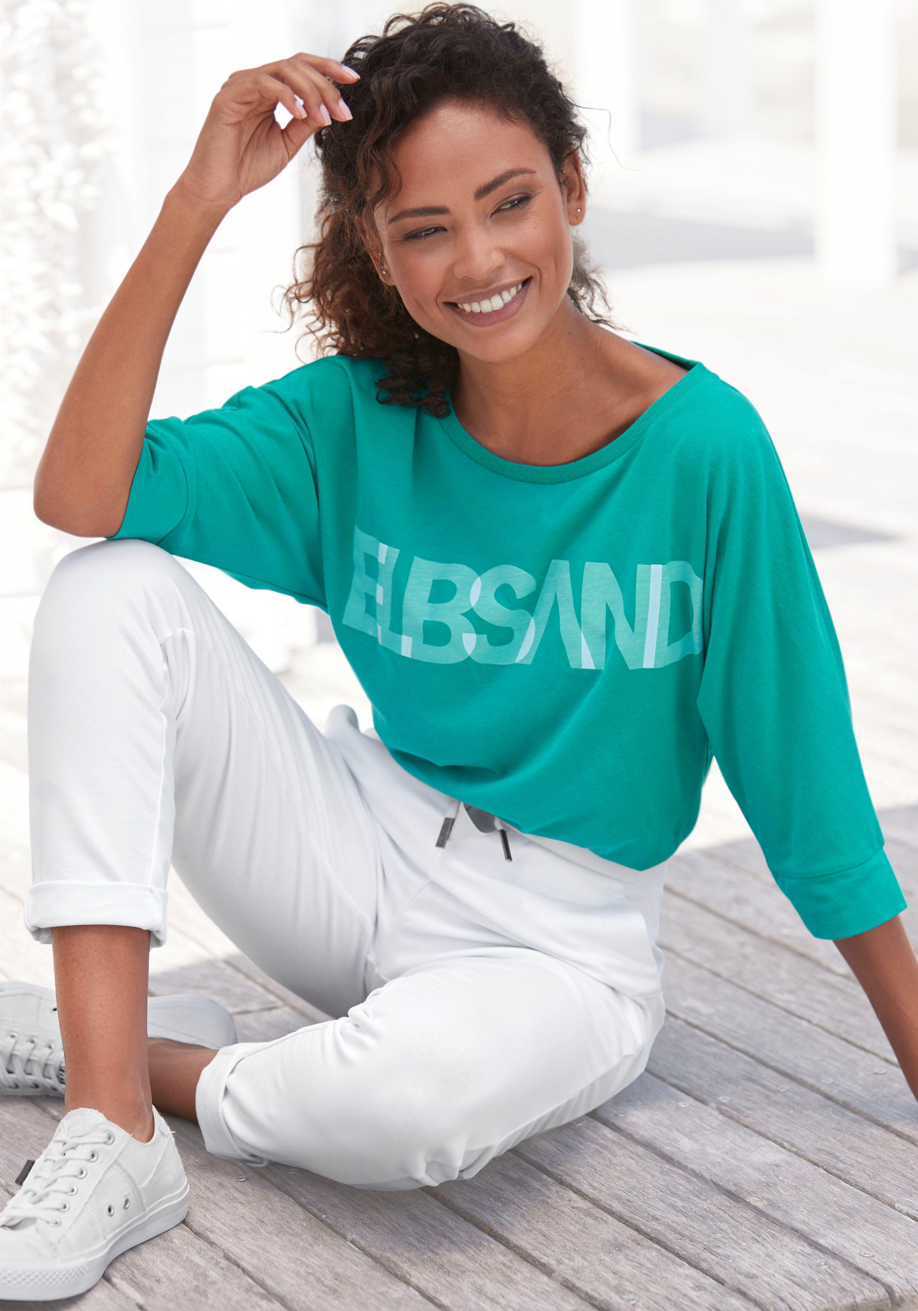 Elbsand 3/4-Arm-Shirt mit Logodruck