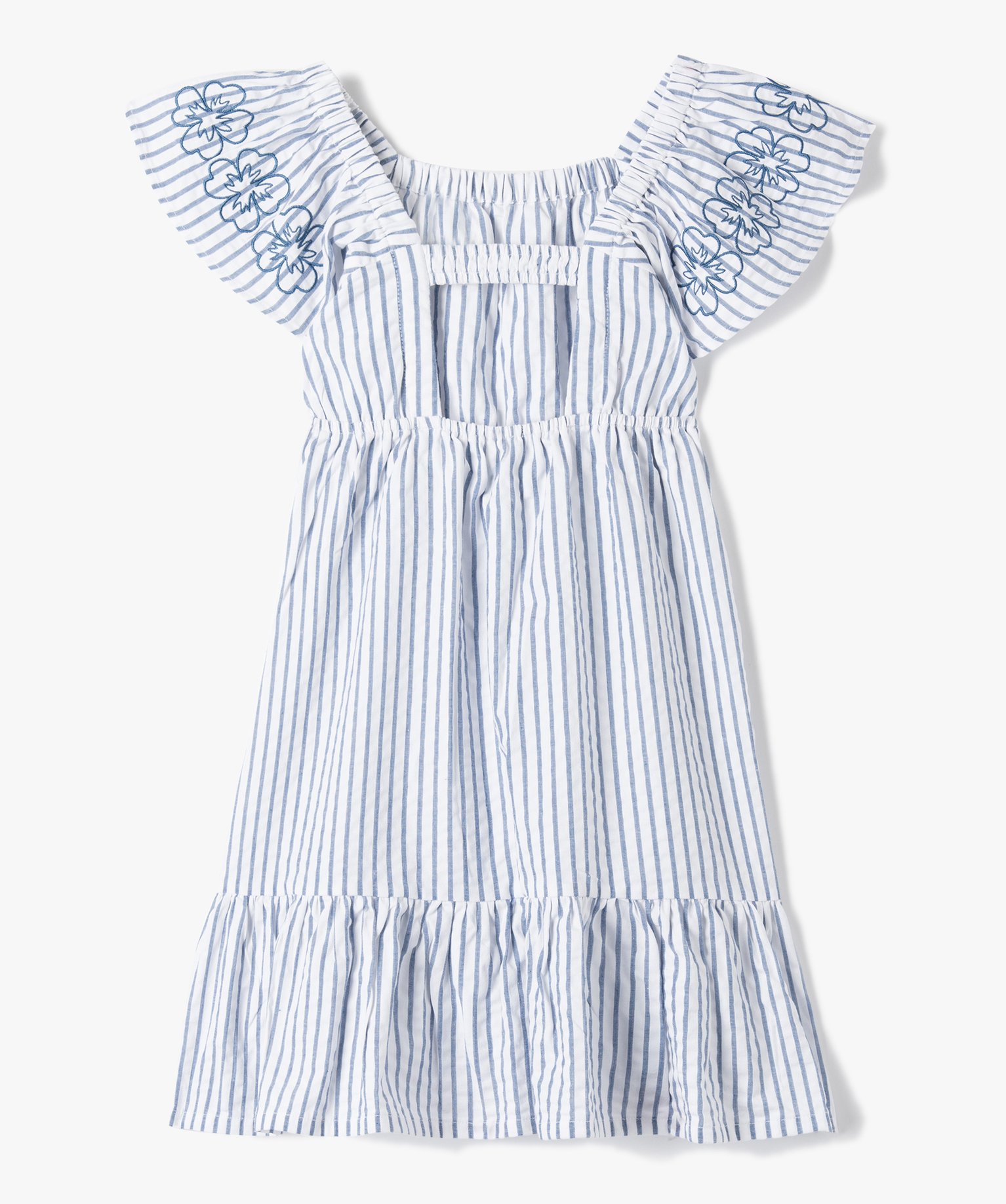 Robe fille à rayures avec volants - LuluCastagnette raye | GEMO