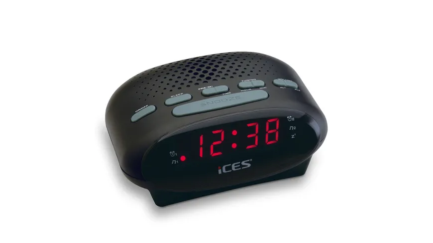 Ices ICR-210 Black - FM Uhrenradio, Schwarz