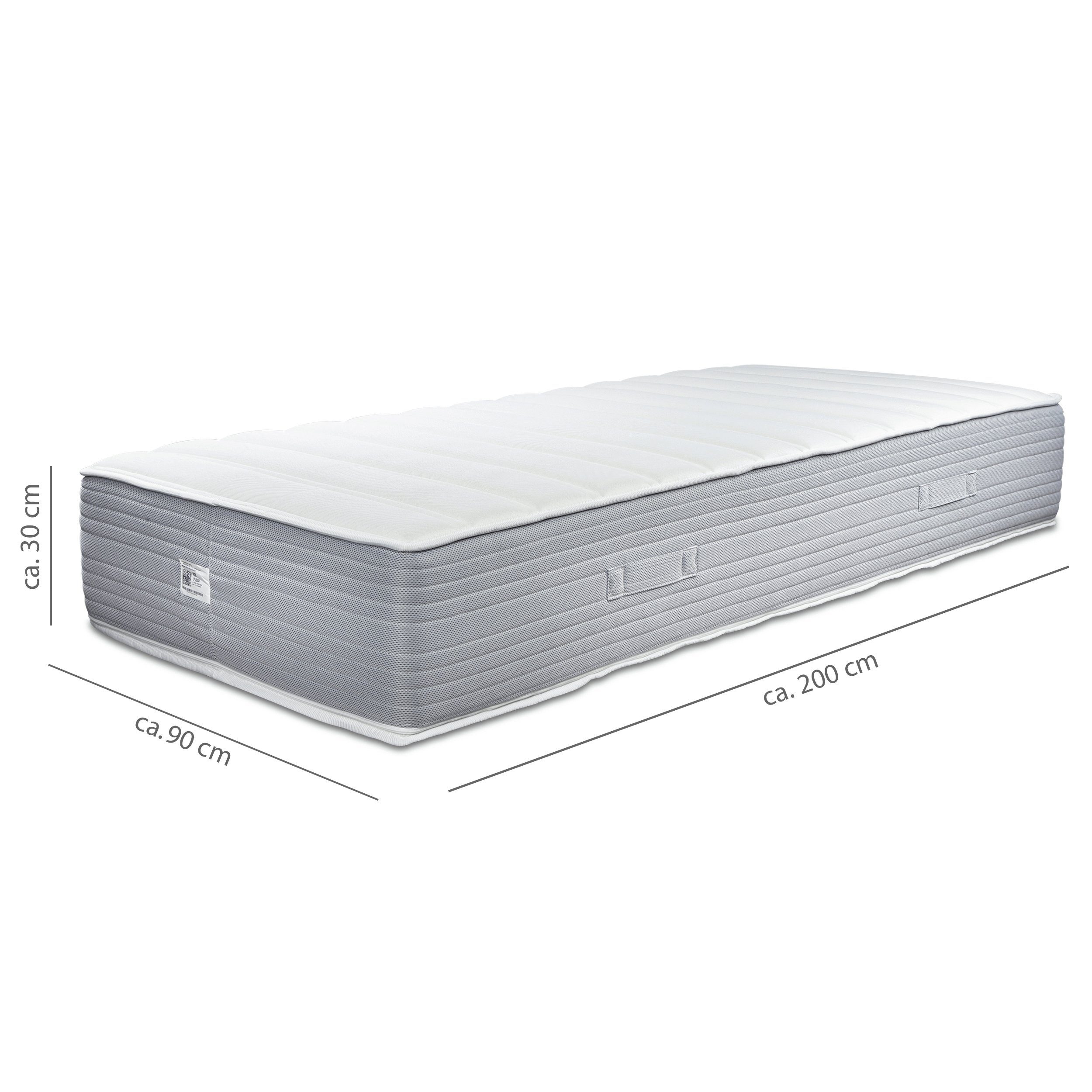 Kaltschaummatratze, ALX - Deluxe, 30 cm hoch, Boxspringbett Matratze mit Wellenschnitt, Viscoschaum-Wendematratze