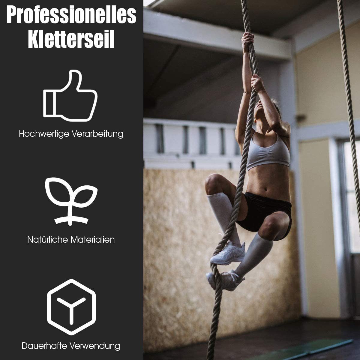 COSTWAY Übungsseil Trainingsseil Kletterseil
