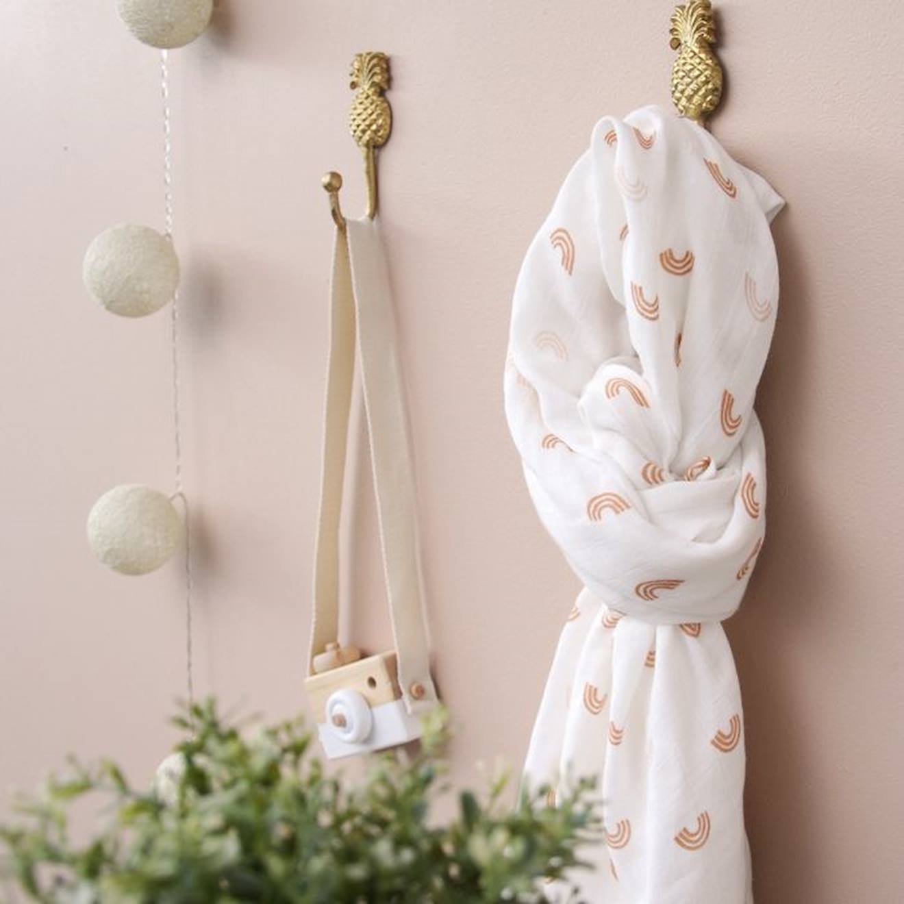 Maxi-lange en coton bio* Rainbow beige