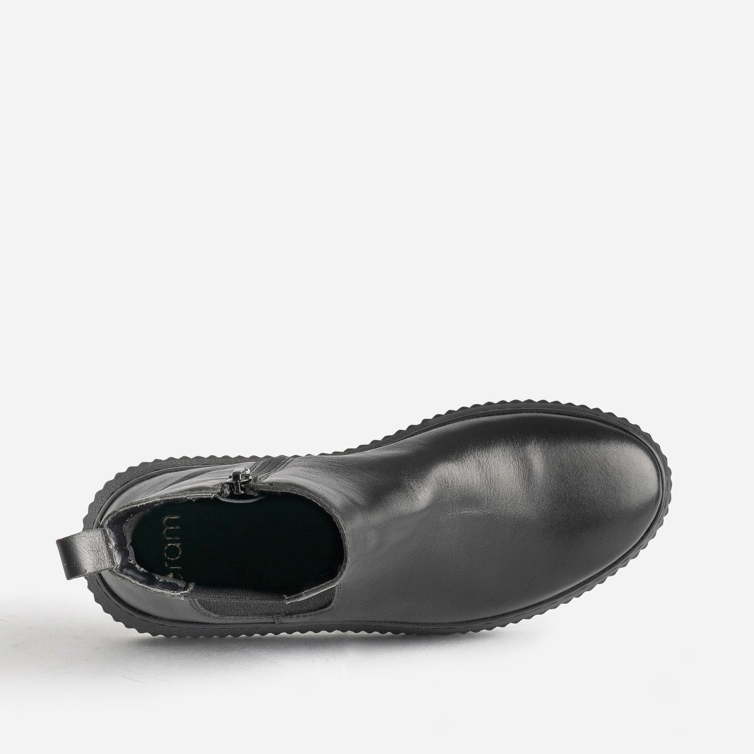 Boots noir en cuir à plateforme