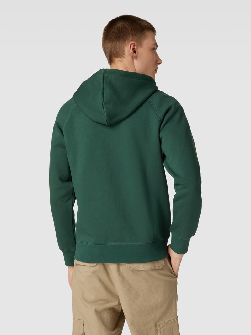 Sweatjacke mit Logo-Stitching Modell 'CHASE' in petrol