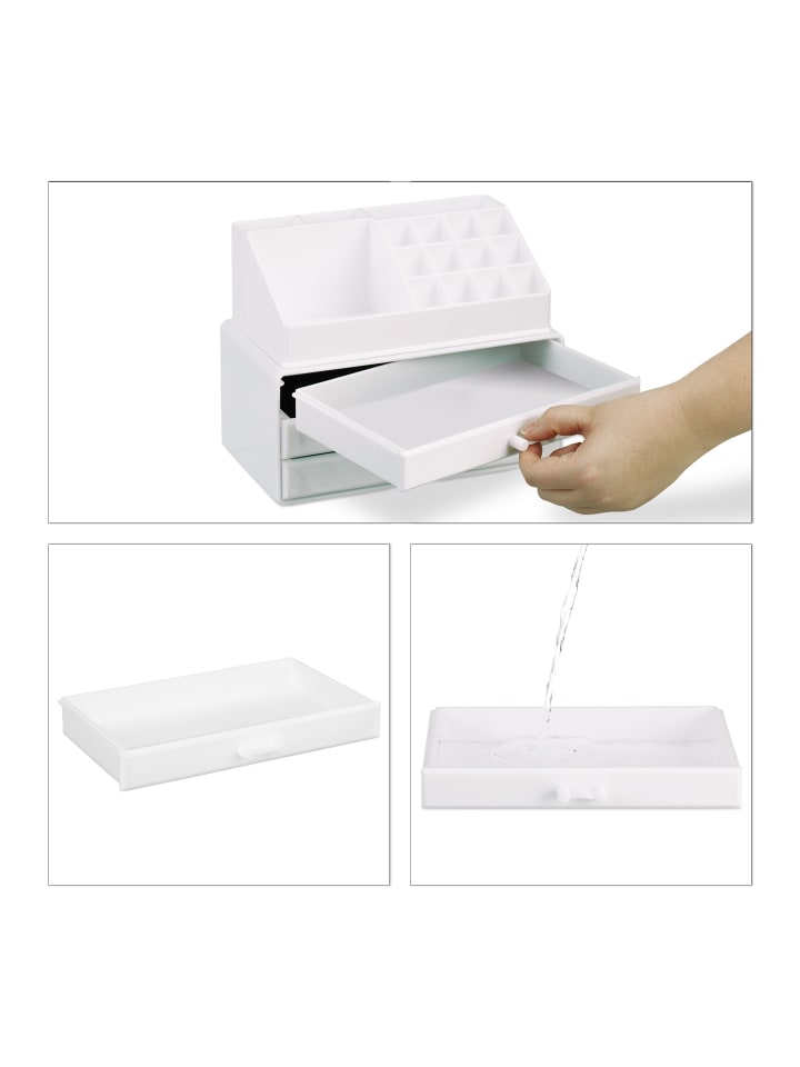 relaxdays Makeup Organizer in Weiß günstig kaufen onesize