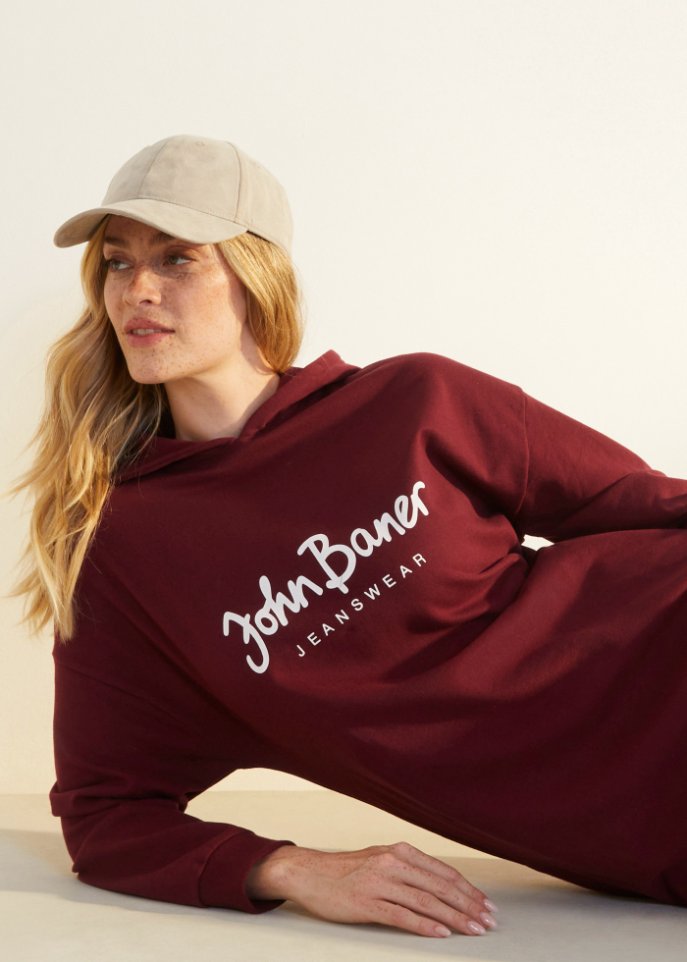 Kapuzen-Sweatkleid, oversized