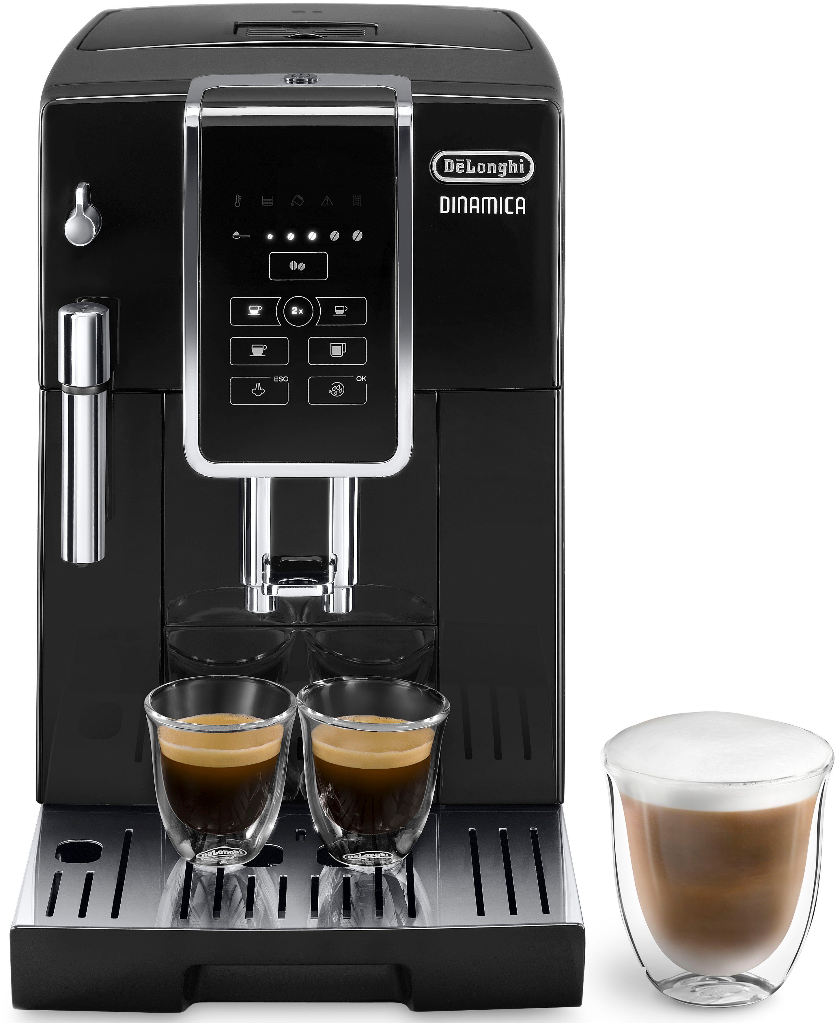De'Longhi Kaffeevollautomat Dinamica ECAM 358.15.B, Sensor-Bedienfeld, inkl. Pflegeset im Wert von € 31,99 UVP