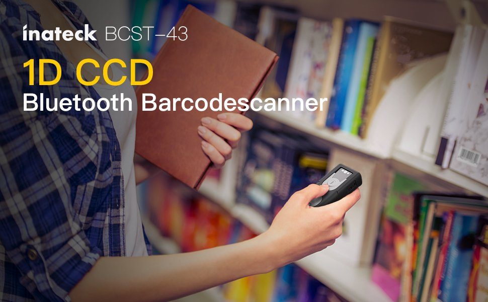 Inateck 1D CCD Bluetooth Scanner, liest Barcodes von Bildschirmen Handscanner, (Tragbar)
