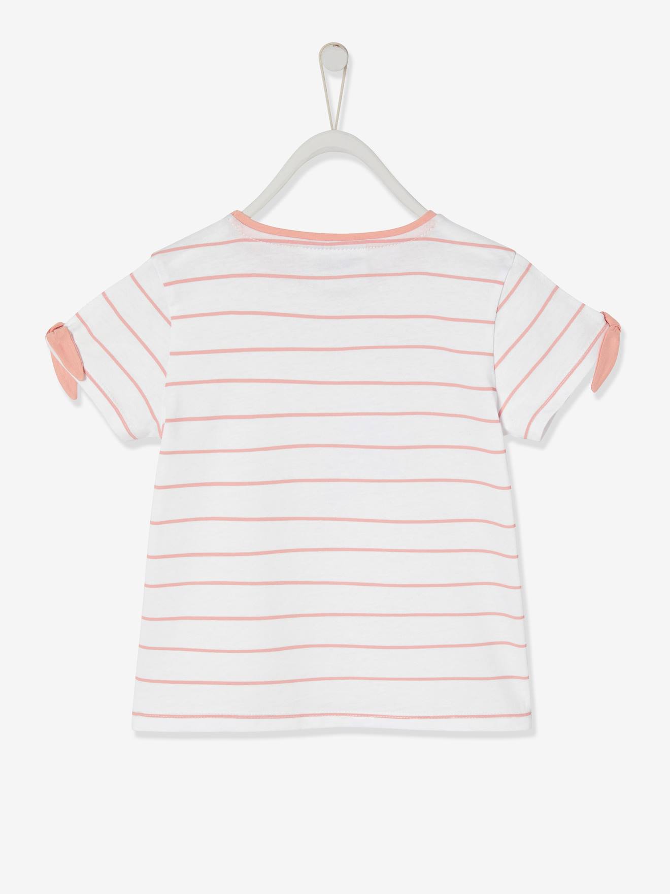 T-shirt Titi® fille rose tendre rayé