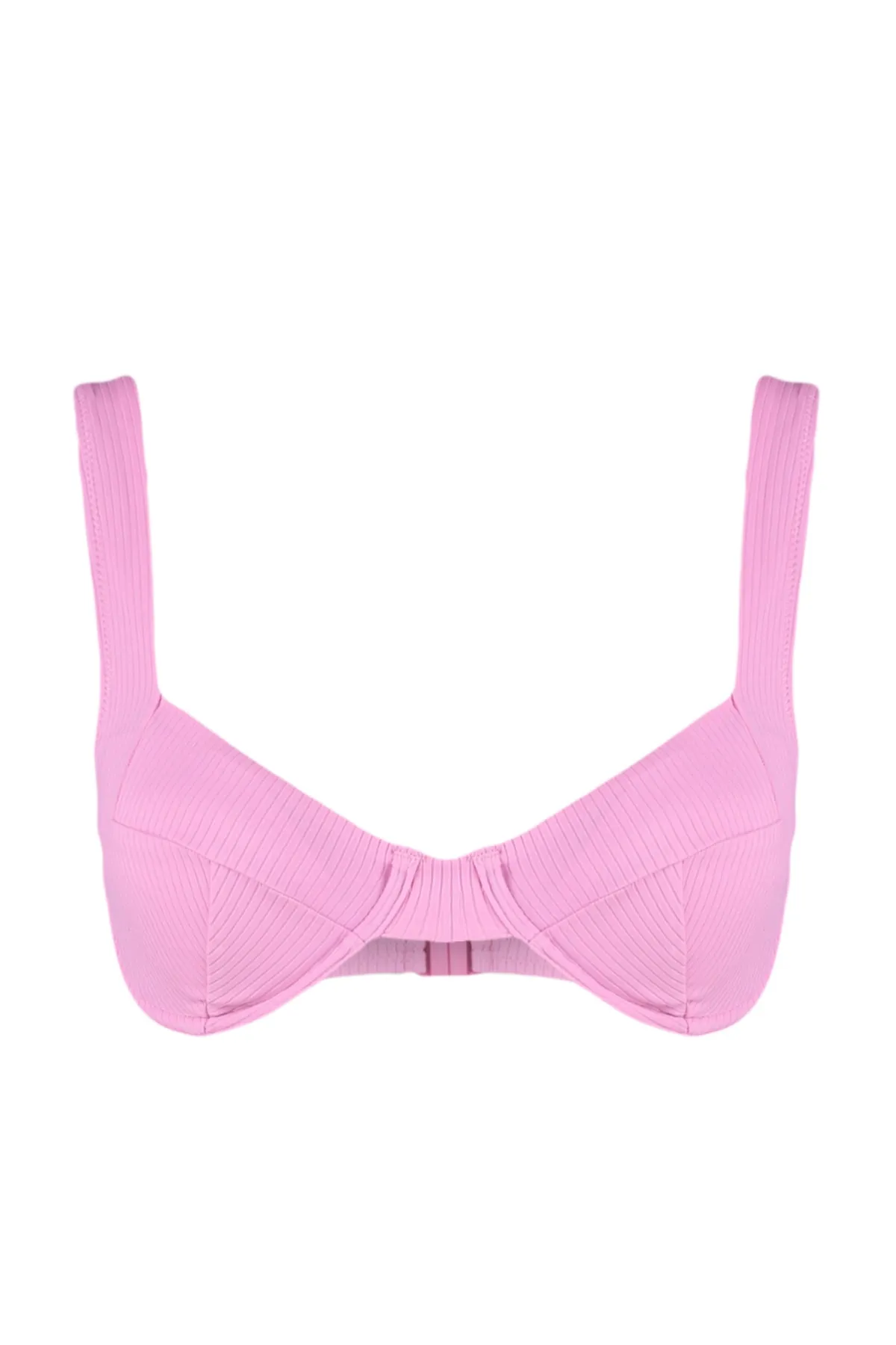 Trendyol Collection  Rosa strukturiertes Bügel-Bikinioberteil TBESS21BU0017